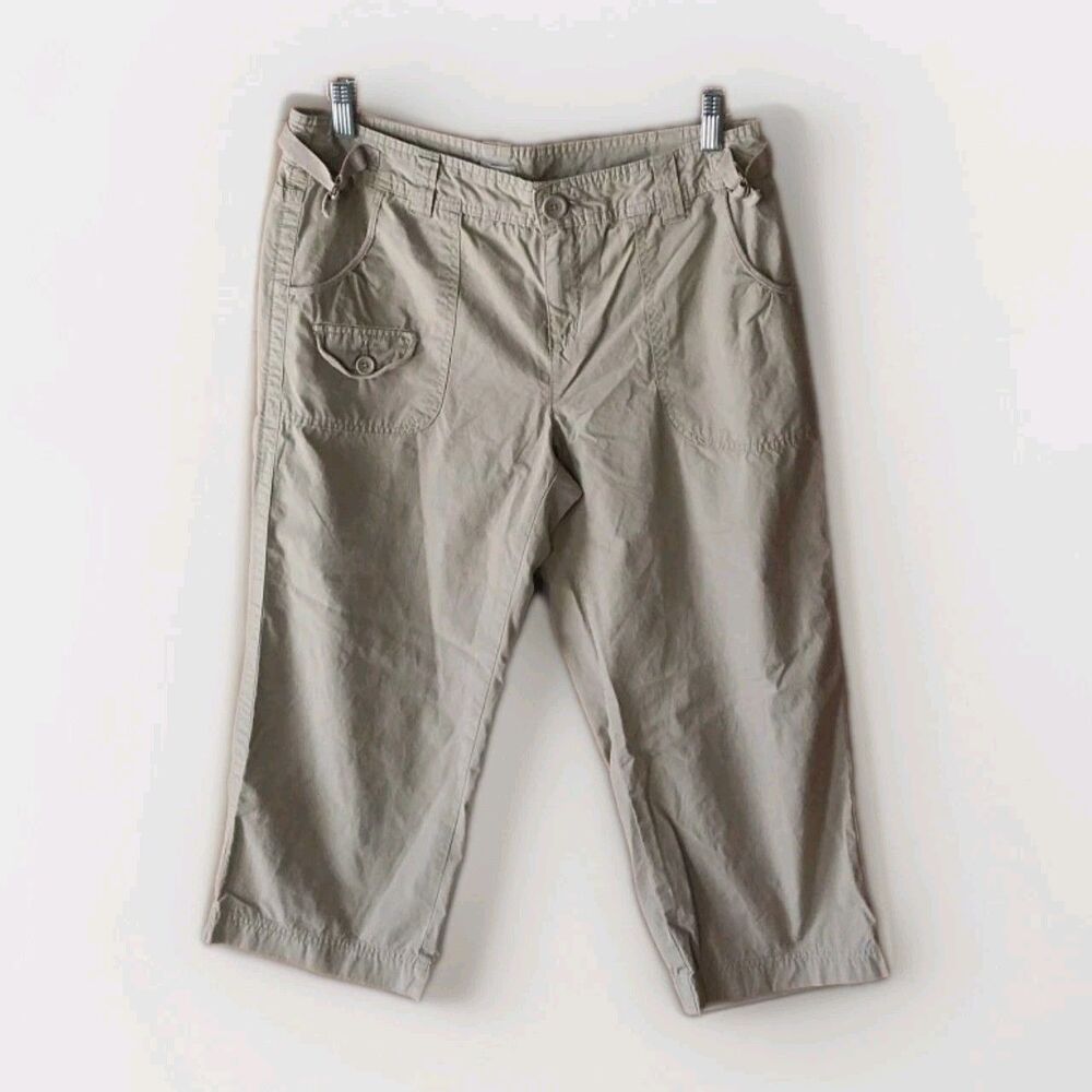 GH Bass Co Womens Size 10 Capri Pants Brown Lightweight Twill Safari Mom 90s Y2k